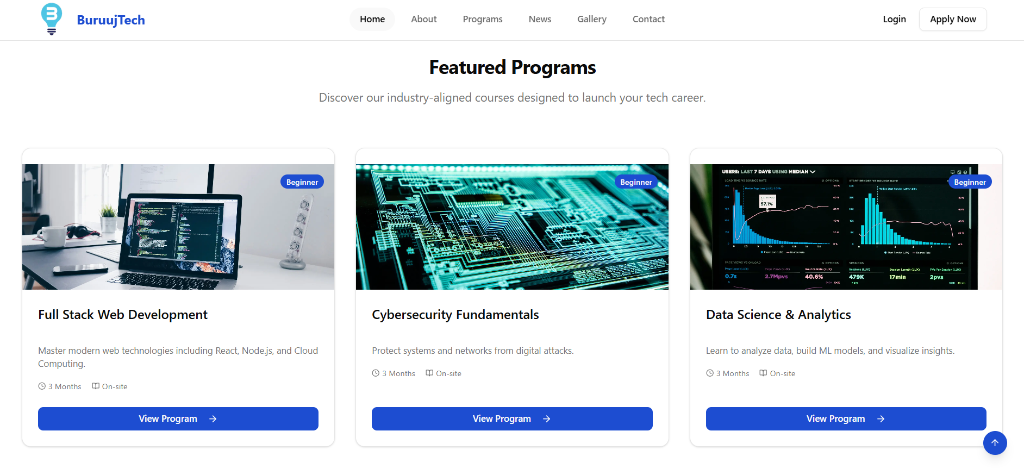 BuruujTech website preview