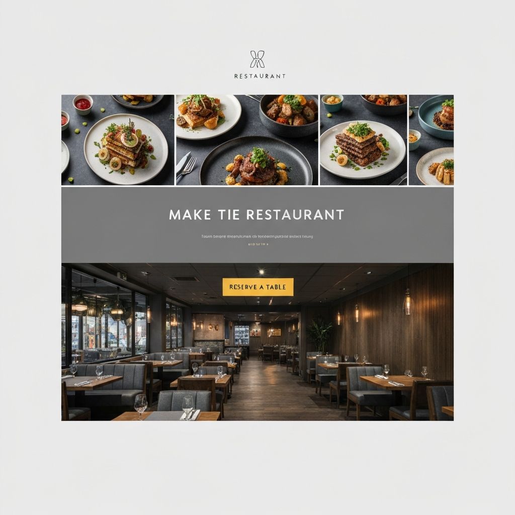 Restaurant website preview on laptop